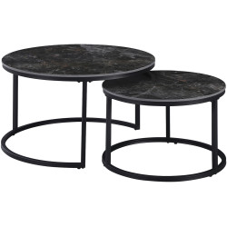 Set masute pentru reviste Tempo Kondela Lastro (Black Marble) Thumb