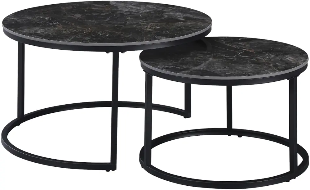 Set masute pentru reviste Tempo Kondela Lastro (Black Marble)