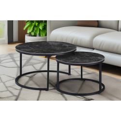 Set masute pentru reviste Tempo Kondela Lastro (Black Marble)