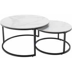 Set masute pentru reviste Tempo Kondela Lastro New (White Marble/Black) Thumb