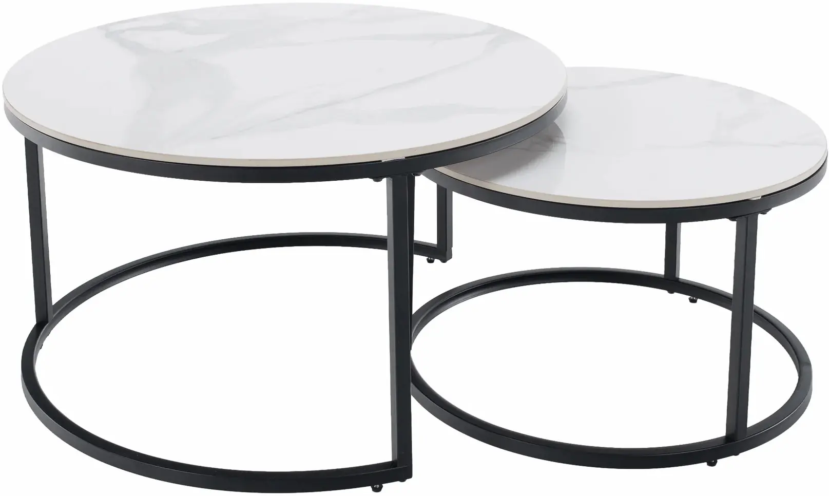 Set masute pentru reviste Tempo Kondela Lastro New (White Marble/Black) - 2