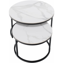 Set masute pentru reviste Tempo Kondela Lastro New (White Marble/Black) Thumb