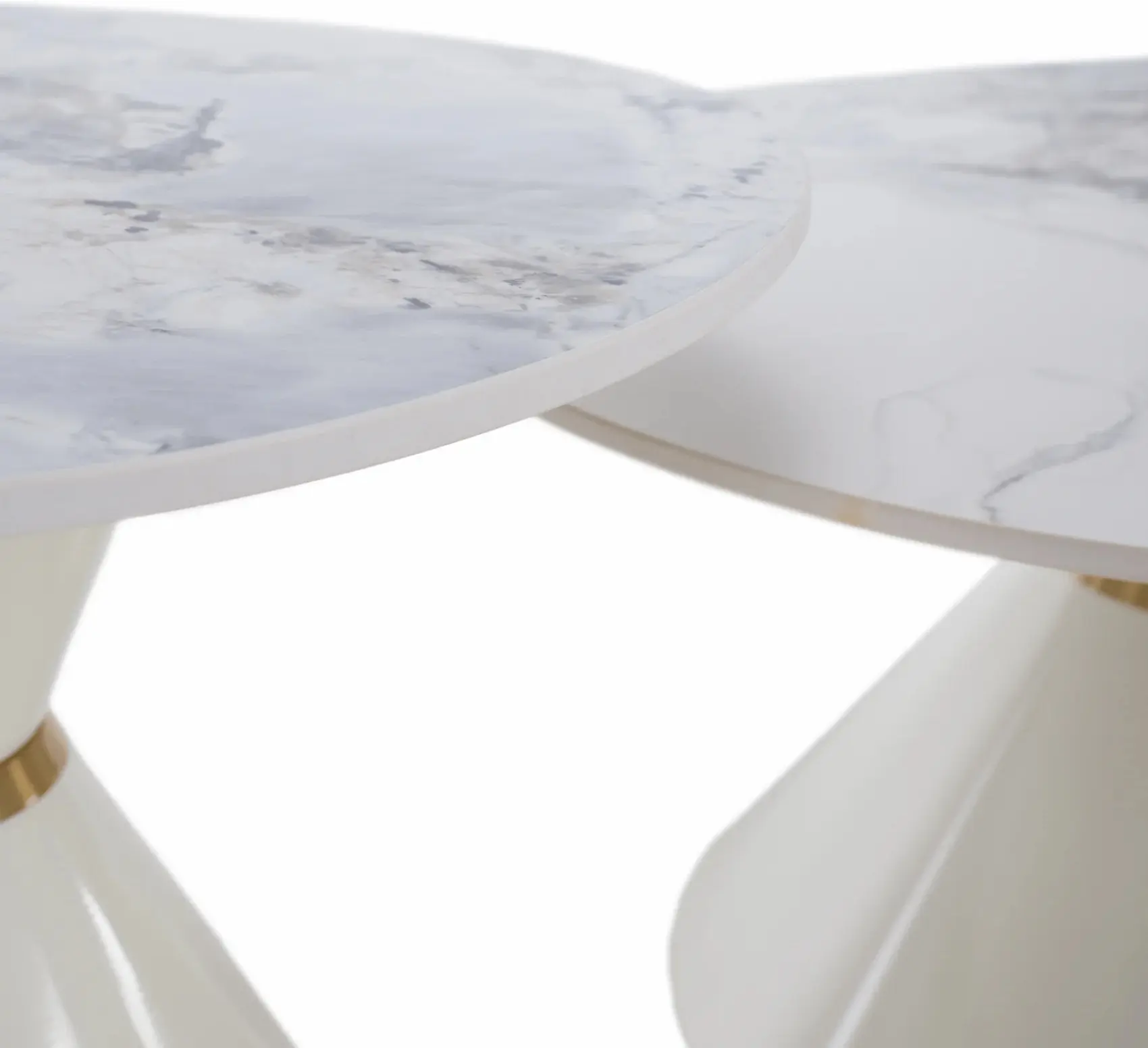 Set masute pentru reviste Tempo Kondela Mabuz New (White Marble/White) - 4