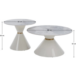 Set masute pentru reviste Tempo Kondela Mabuz New (White Marble/White) Thumb