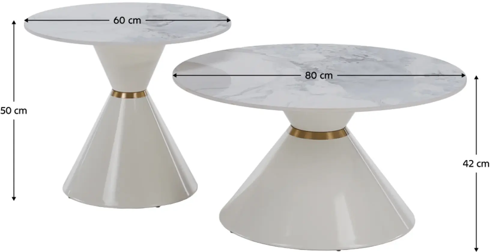 Set masute pentru reviste Tempo Kondela Mabuz New (White Marble/White) - 8