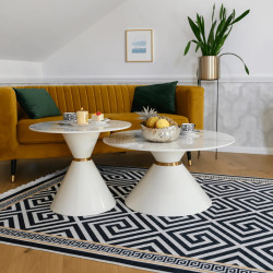 Set masute pentru reviste Tempo Kondela Mabuz New (White Marble/White) Thumb