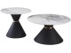 Set masute pentru reviste Tempo Kondela Mabuz (White Marble/Black/Gold)