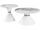 Set masute pentru reviste Tempo Kondela Mabuz (White Marble/White/Gold)