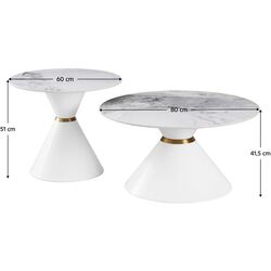 Set masute pentru reviste Tempo Kondela Mabuz (White Marble/White/Gold) Thumb