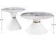 Set masute pentru reviste Tempo Kondela Mabuz (White Marble/White/Gold)