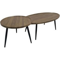 Set masute pentru reviste Tempo Kondela Silvio (Oak/Black) Thumb