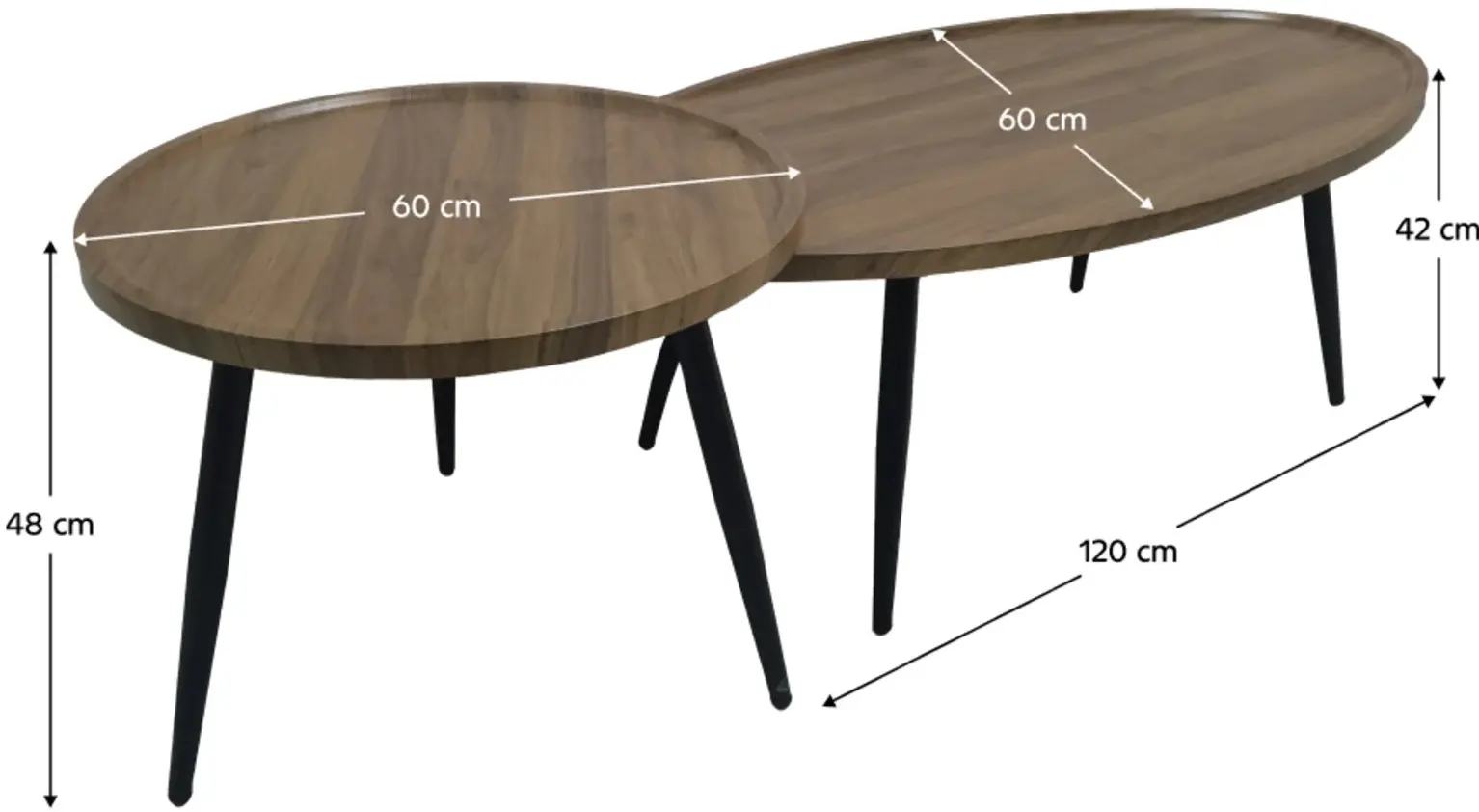 Set masute pentru reviste Tempo Kondela Silvio (Oak/Black) - 3