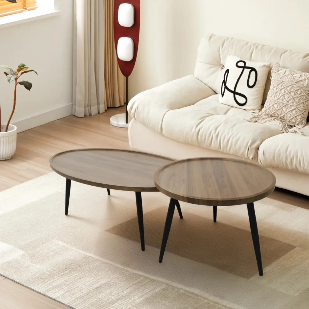 Set masute pentru reviste Tempo Kondela Silvio (Oak/Black)