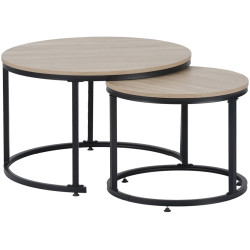 Набор журнальных столиков Tempo Kondela Tarni (Sonoma Oak/Black) Thumb