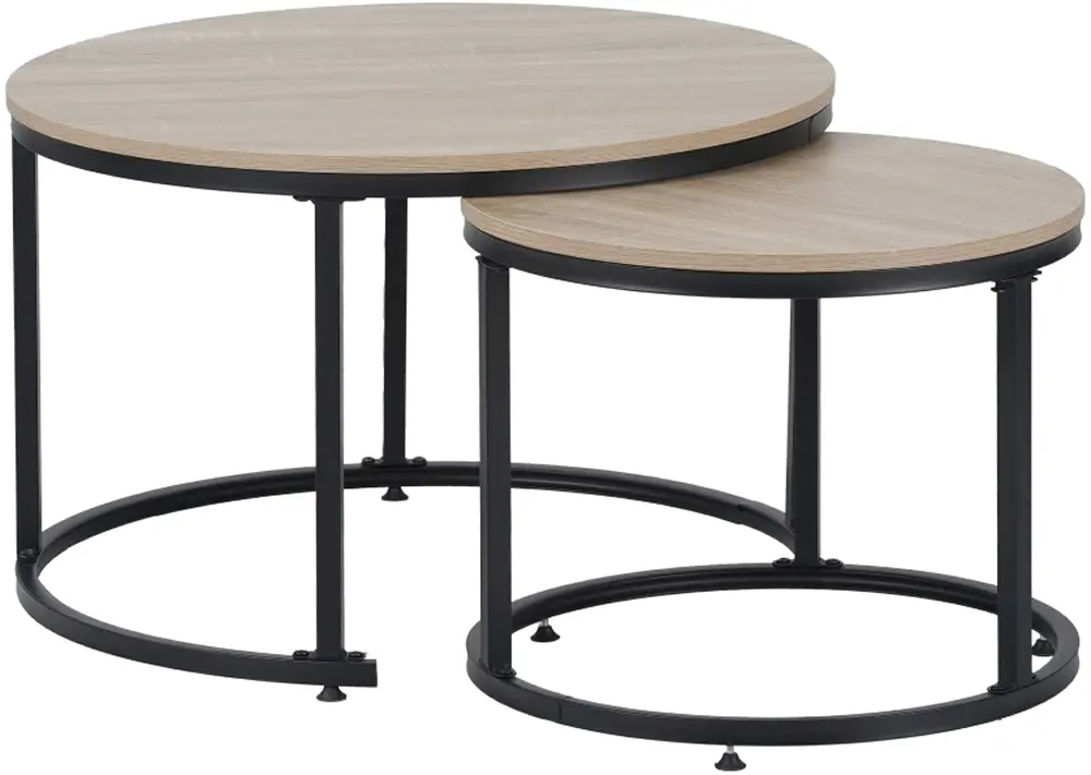 Набор журнальных столиков Tempo Kondela Tarni (Sonoma Oak/Black)