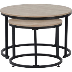 Набор журнальных столиков Tempo Kondela Tarni (Sonoma Oak/Black) Thumb