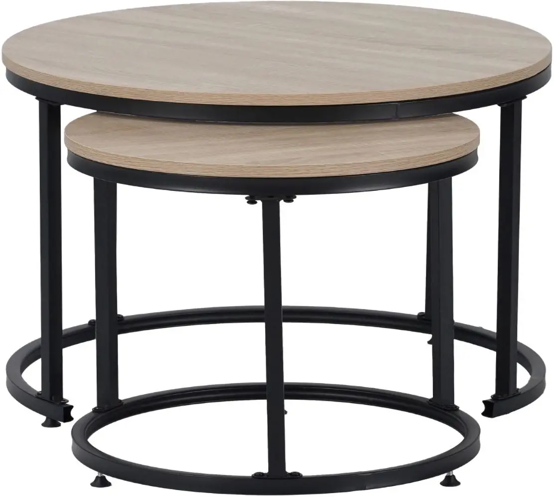 Набор журнальных столиков Tempo Kondela Tarni (Sonoma Oak/Black)