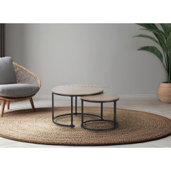 Набор журнальных столиков Tempo Kondela Tarni (Sonoma Oak/Black)