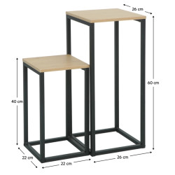 Set masute pentru reviste Tempo Kondela Tolsos (Oak/Black) Thumb