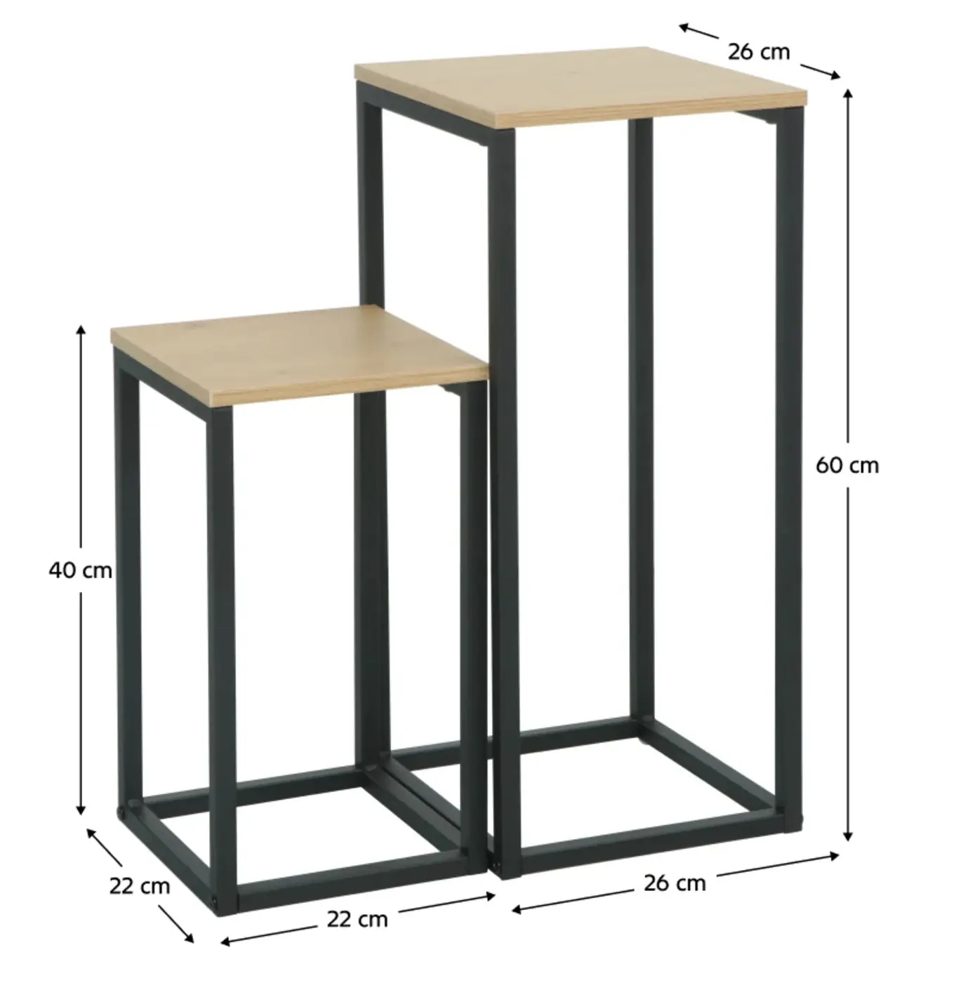 Set masute pentru reviste Tempo Kondela Tolsos (Oak/Black) - 5