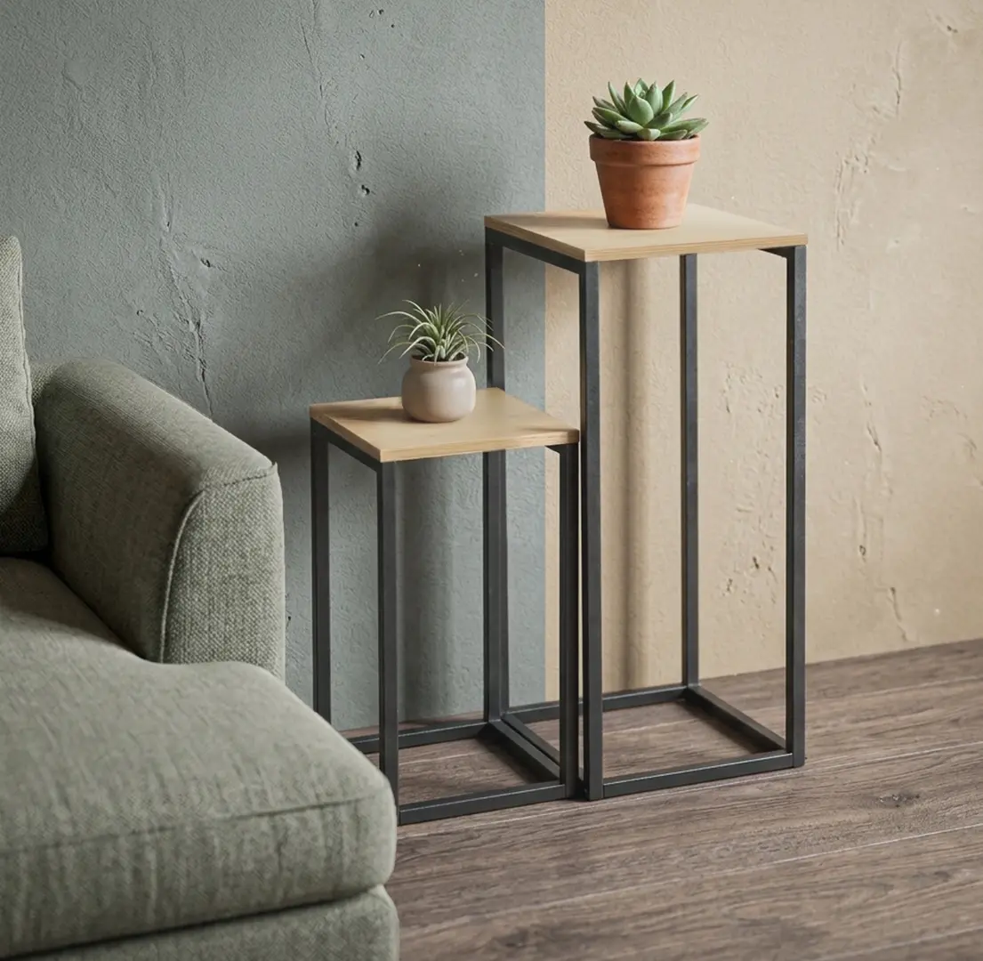 Set masute pentru reviste Tempo Kondela Tolsos (Oak/Black)