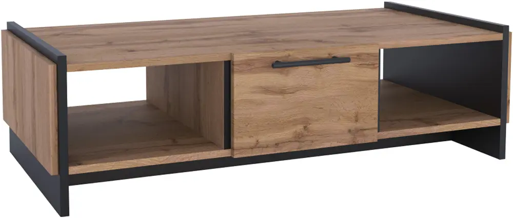 Masa pentru reviste Tempo Kondela Amoni 1S (Wotan Oak/Black)