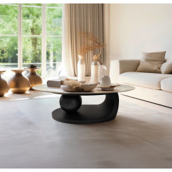 Журнальный столик Tempo Kondela Axen (Marble/Black)