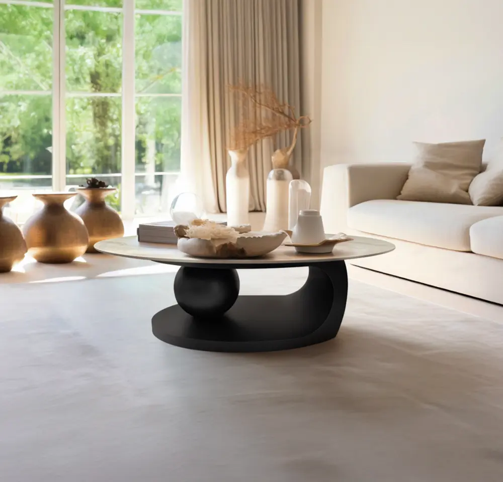 Журнальный столик Tempo Kondela Axen (Marble/Black)