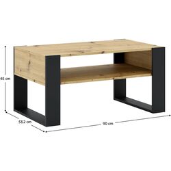 Masa pentru reviste Tempo Kondela Cara 1 (Artisan Oak/Black) Thumb