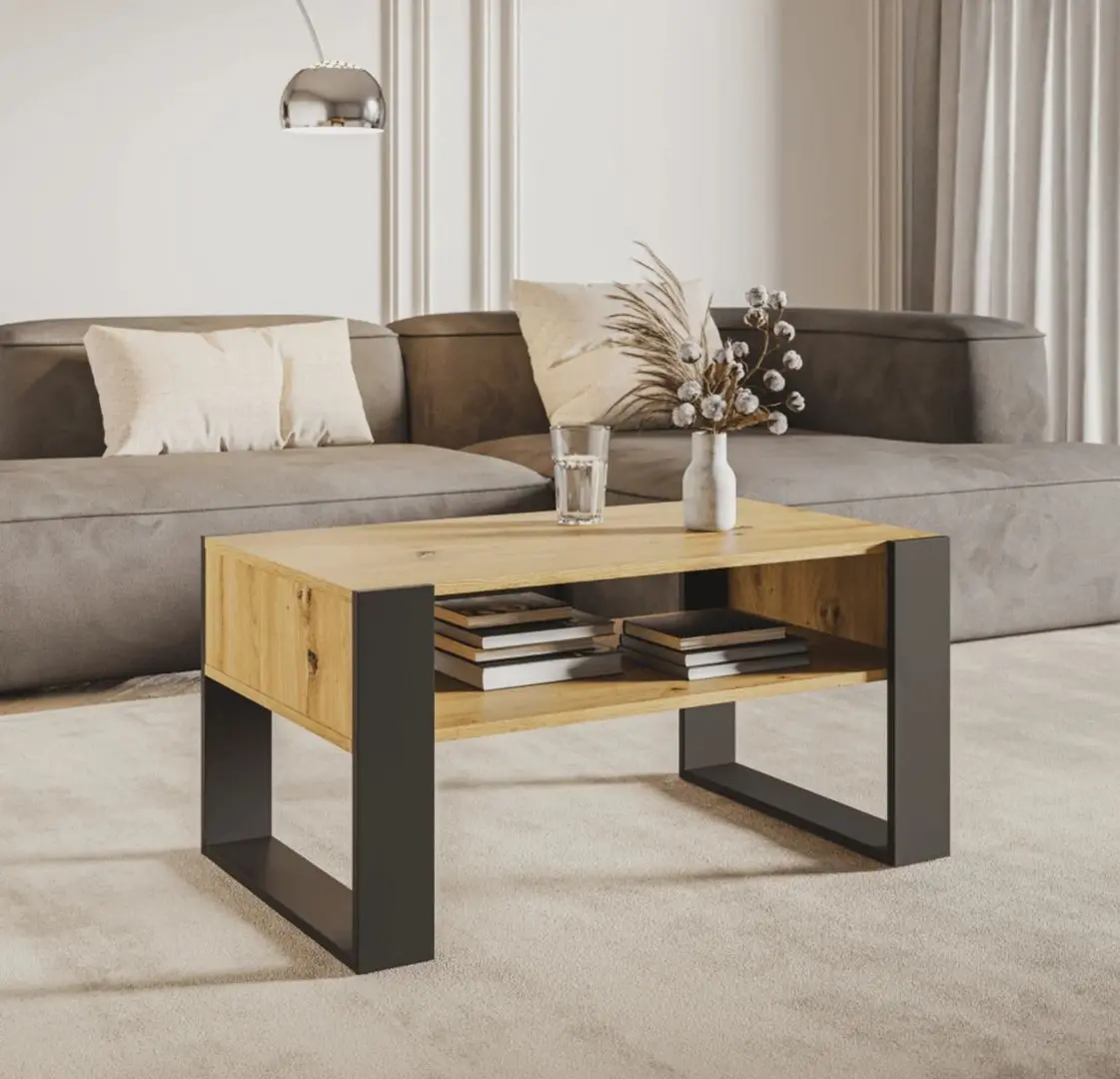 Masa pentru reviste Tempo Kondela Cara 1 (Artisan Oak/Black)