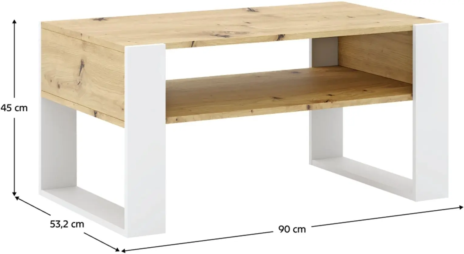 Журнальный столик Tempo Kondela Cara 1 (Artisan Oak/White)