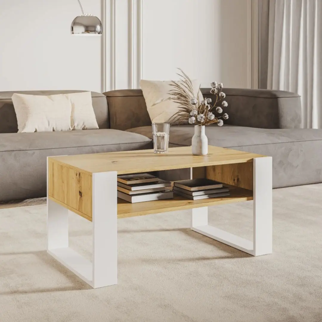 Журнальный столик Tempo Kondela Cara 1 (Artisan Oak/White)