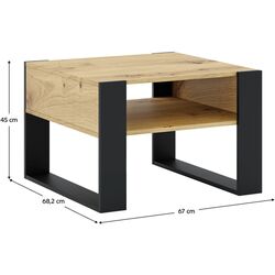 Журнальный столик Tempo Kondela Cara 2 (Artisan Oak/Black) Thumb