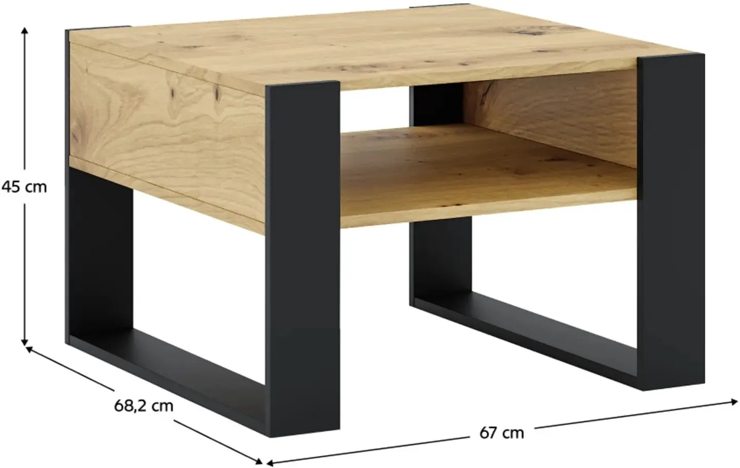 Журнальный столик Tempo Kondela Cara 2 (Artisan Oak/Black) - 5