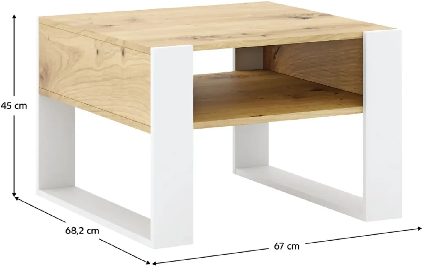 Журнальный столик Tempo Kondela Cara 2 (Artisan Oak/White)