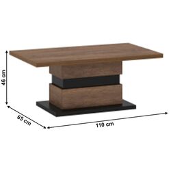 Журнальный столик Tempo Kondela Delis T (Bolzano Oak/Black) Thumb