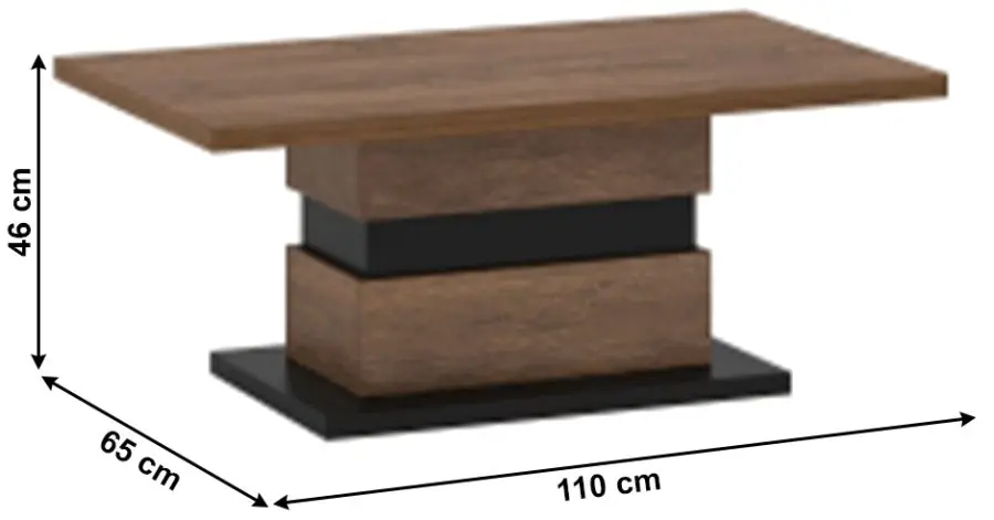 Журнальный столик Tempo Kondela Delis T (Bolzano Oak/Black) - 2