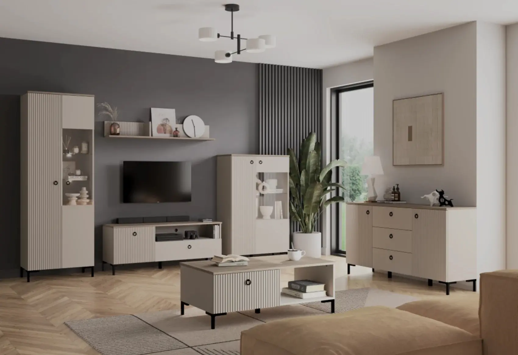 Masa pentru reviste Tempo Kondela Domca 1S (Taupe Grey-Brown/Silverjack Oak) - 5