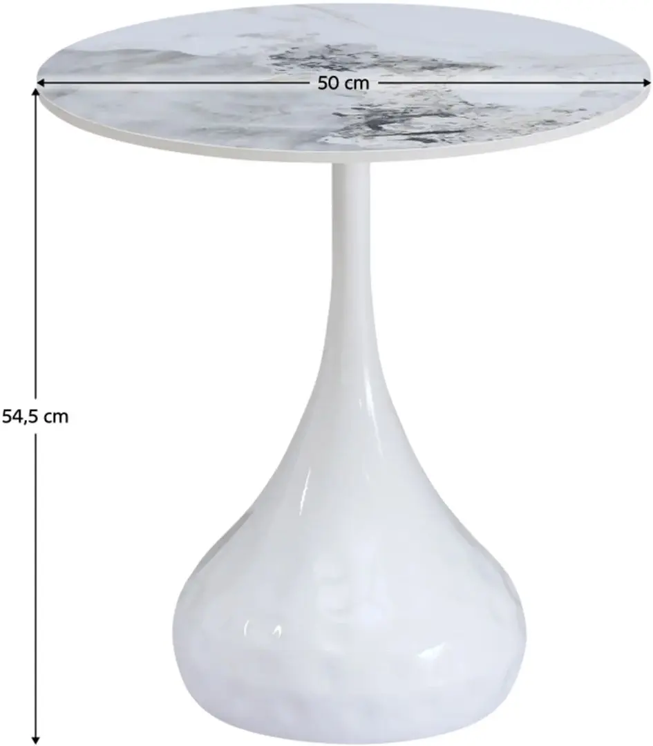 Masa pentru reviste Tempo Kondela Ebrel (White Marble) - 7