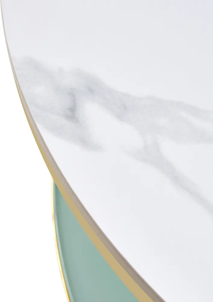 Masa pentru reviste Tempo Kondela Enion 2 New (Chrome Gold/Light Marble)