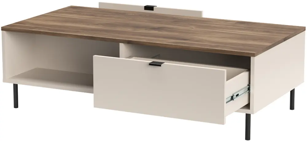 Masa pentru reviste Tempo Kondela Eyco 2S/110 (Cashmere/Castello Oak)