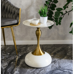 Masa pentru reviste Tempo Kondela Fej (Ivory White/Gold)