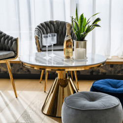 Masa pentru reviste Tempo Kondela Greis Typ 2 (Golden/White Marble)