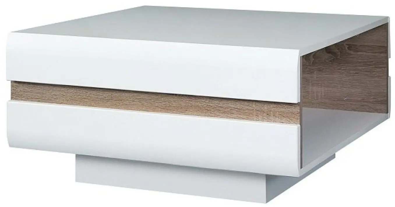 Журнальный столик Tempo Kondela HG Lynatet Typ 71 (White Gloss/Sonoma Oak)