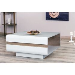 Журнальный столик Tempo Kondela HG Lynatet Typ 71 (White Gloss/Sonoma Oak)
