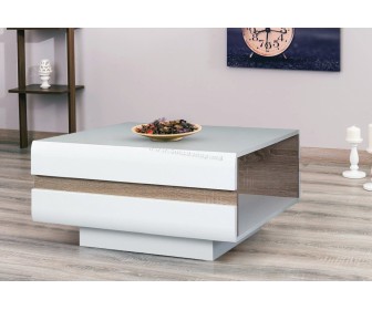 Masa pentru reviste Tempo Kondela HG Lynatet Typ 71 (White Gloss/Sonoma Oak)