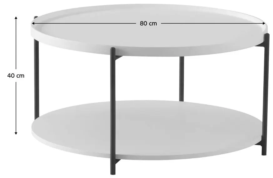 Masa pentru reviste Tempo Kondela Lapis (White/Black)