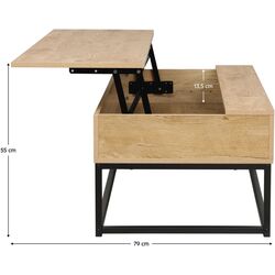 Masa pentru reviste Tempo Kondela Livina (Oak/Black) Thumb
