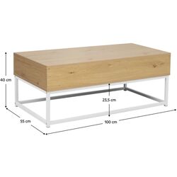 Masa pentru reviste Tempo Kondela Livina (Oak/White) Thumb