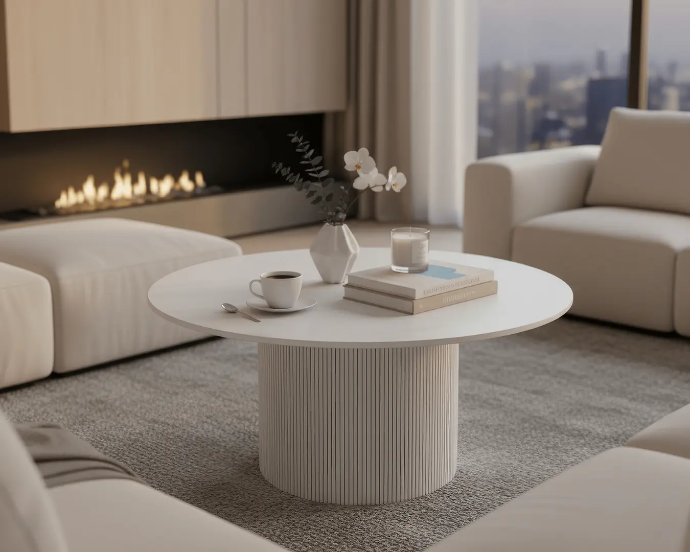 Masa pentru reviste Tempo Kondela Mahir Typ 1 (White Marble)